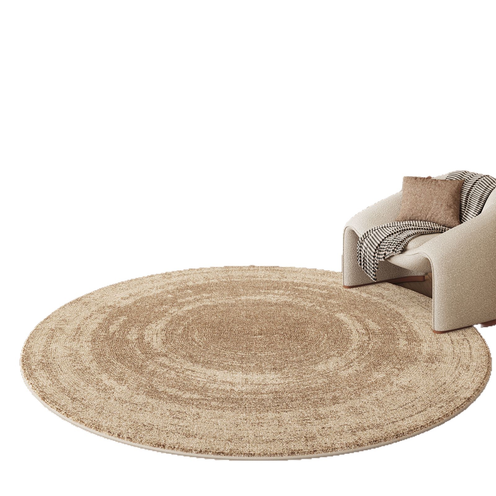 Alfombra de sala de estar simple redonda imitación de alfombra de cachemira alfombra doméstica fácil de cuidar alfombra de gran área de sofá de mesa de té