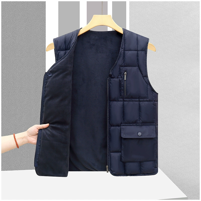 Осенний и зимний жилет мужчины среднего и пожилого возраста плюс бархатный толстый мешок конюшни дедушка теплый топ папа жилет плечи
