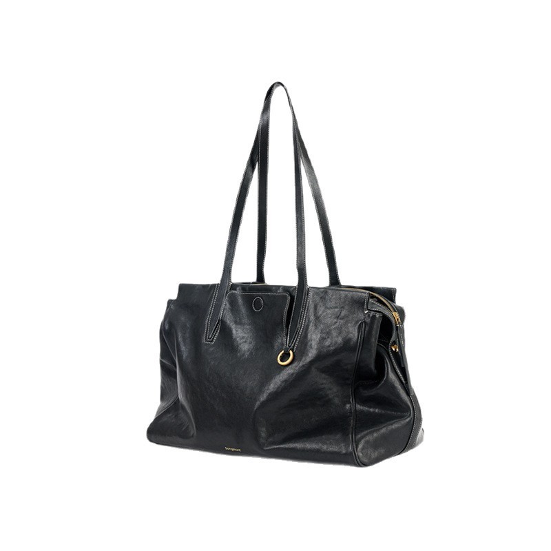 [New Year Gift] Songsong Xunjie Series Travel Bag - Minimalist Vegetable-Tanned Cowhide Tote Bag - Thumbnail 5