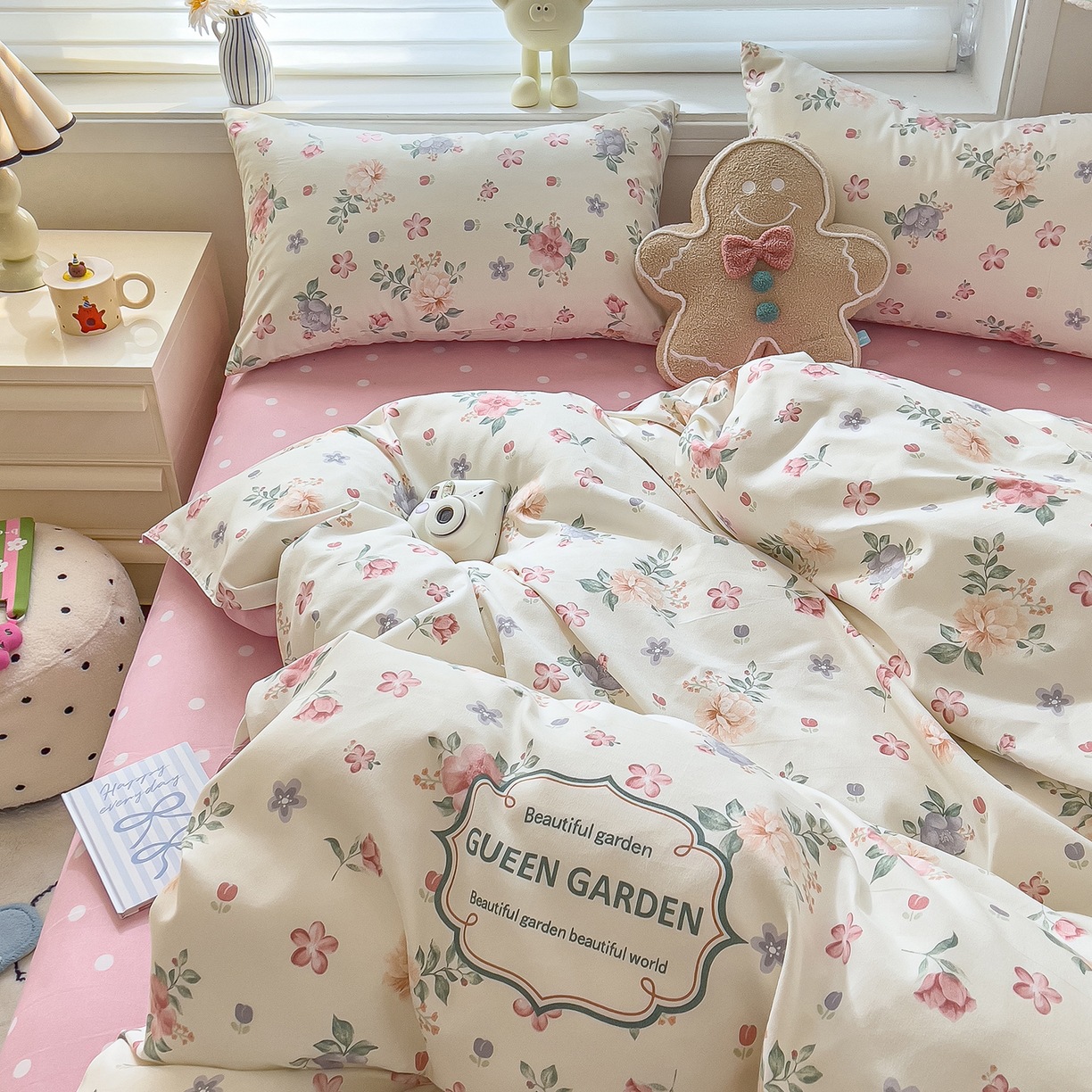 ins dormir desnudo cuatro piezas de sábanas de algodón imitación cubierta madre y bebé clase A dormitorio tres piezas de ropa de cama regalo