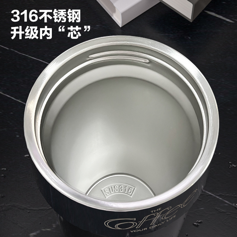 新款316不锈钢保温杯男女高颜值便携双饮咖啡杯高端礼品定 制杯子|undefined