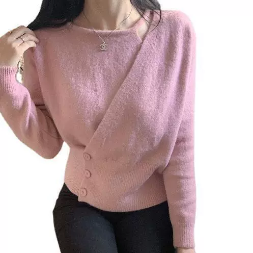Elegant knitted brace, sweater, colored design set