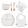 Y23 Smile Face Date+Silicone Bowl+Deldoor Pocket+Woodpower Spoon and Fork+Plant Cup