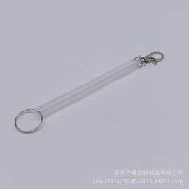 厂家直销全新料塑料弹簧绳 透白EVA弹簧链 牵引扣卡套证件挂绳