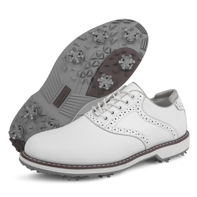 Professional Men's Golf Shoes Brogue Leather Shoes Casual Business Golf Sneakers