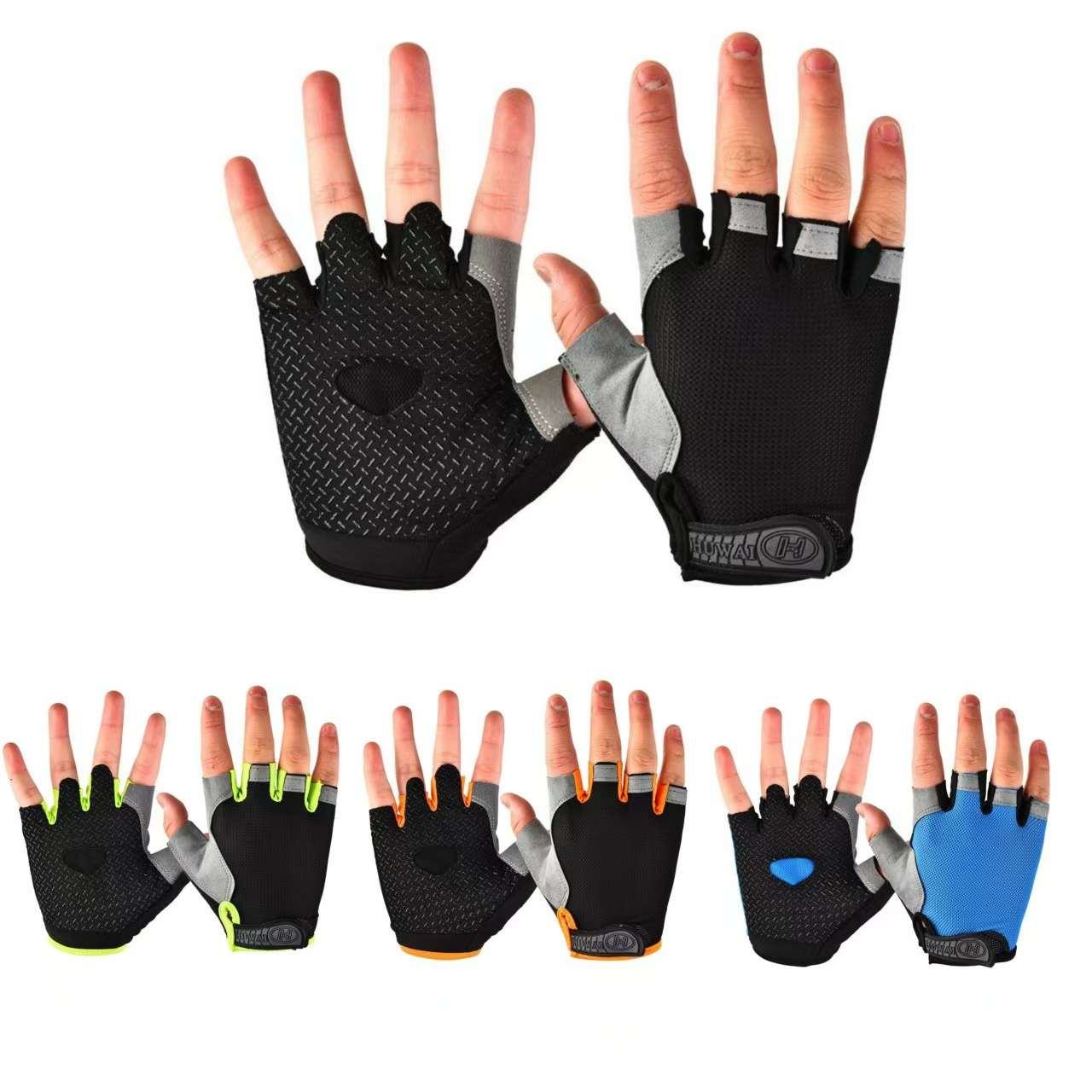 Disc Net Mesh Half Finger Gloves Breathable Sports Non-slip Outdoor Mountaineering Bike Sunscreen Men's and Women's Riding Fitness