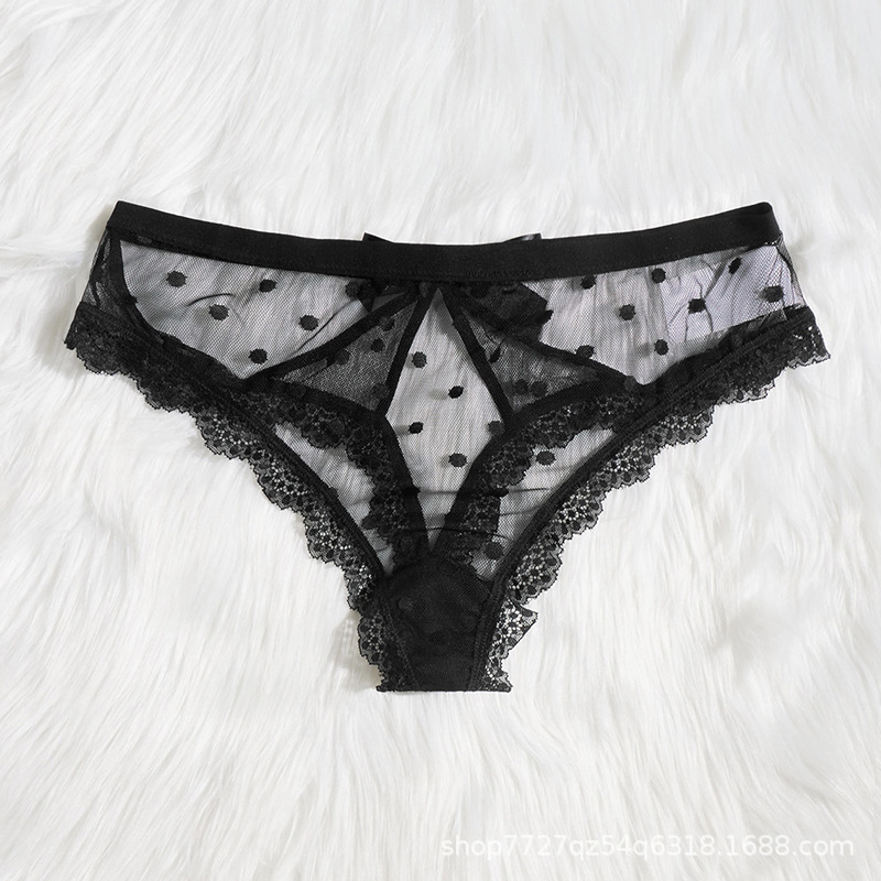 2024 popular plus size sets of lace polka dot sexy underwear emotional lace bow style 202401