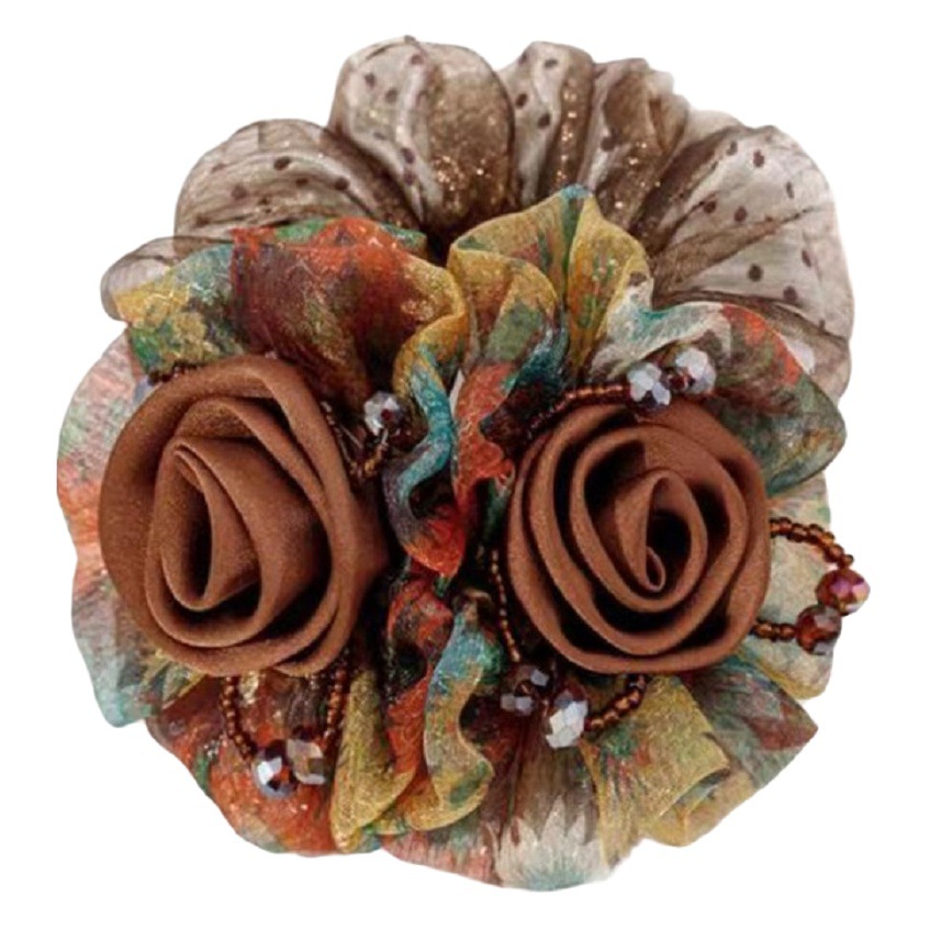 New flower headdress flower head rope ball head all-match hair accessories pan head hair band rubber band adult headdress hair tie accessories