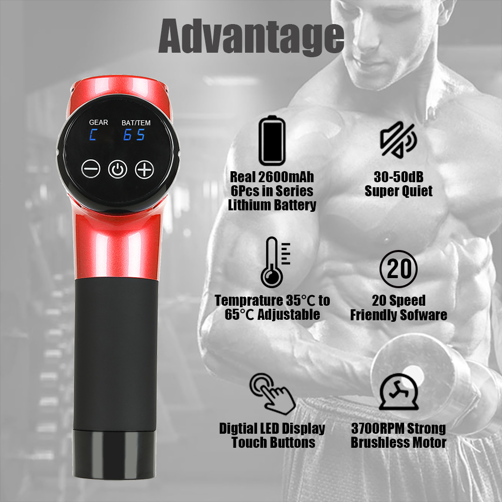 熱敷筋膜槍加熱按摩頭可調(diào)節(jié)式溫控肌肉按摩器深圳源頭工廠