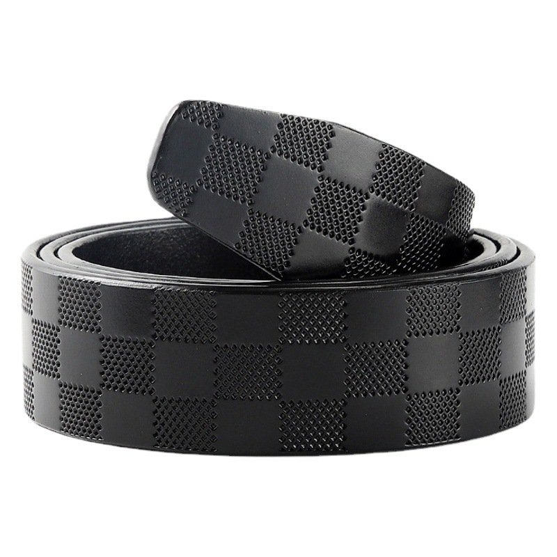 Cinturón de cuero genuino de los hombres patrón de cocodrilo cinturón sin cabeza antiguo sin plomo tira de cinturón de hebilla lisa