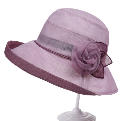 Ladies Stylish Summer Sun Hat for Middle-Aged and Elderly Women, Mother Sunshade Hat, Thin Brim Bucket Hat