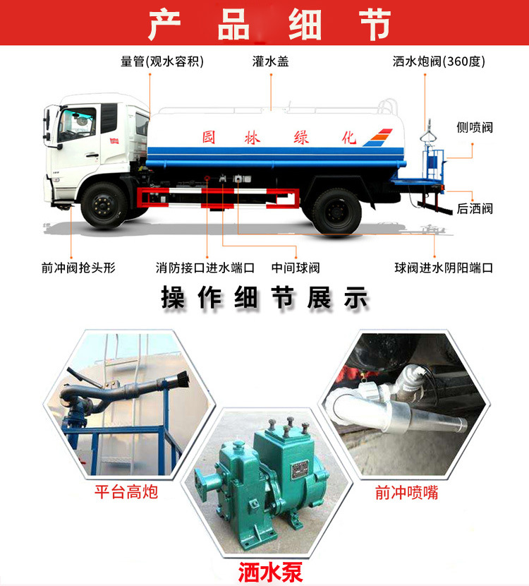 东风天龙洒水车15吨20吨洒水车40米雾炮车厂家电话