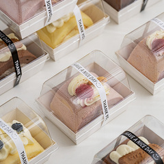 綿巻き包装箱ネット赤ケーキ巻きタオル巻き箱ムースカットのデザート箱カットケーキ包装箱