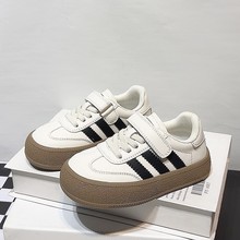 儿童德训鞋2025春秋新款女童小白鞋中大童休闲真皮鞋子男童运动鞋