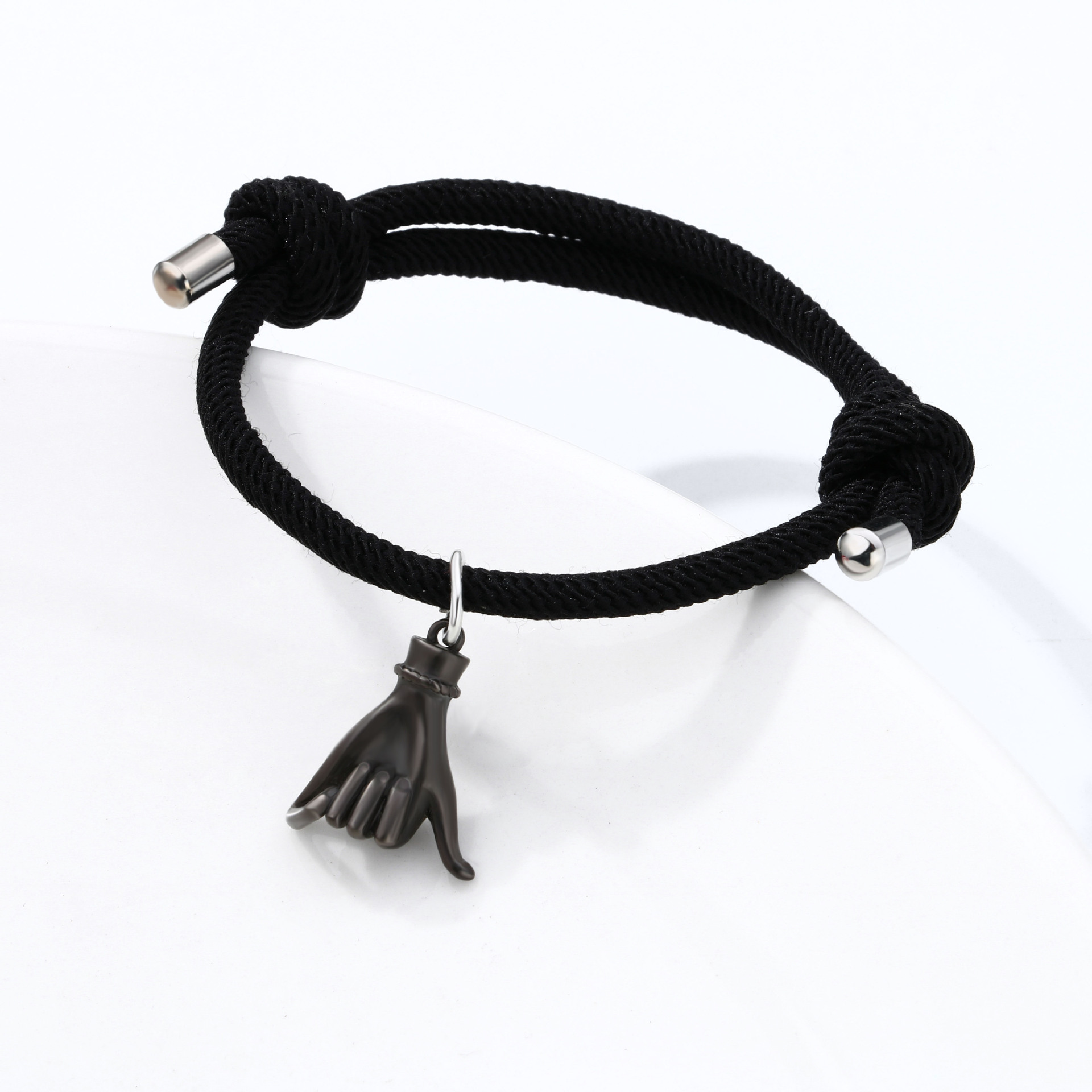 Casual Simple Style Gesture Alloy Rope Plating Valentine's Day Couple Drawstring Bracelets display picture 6