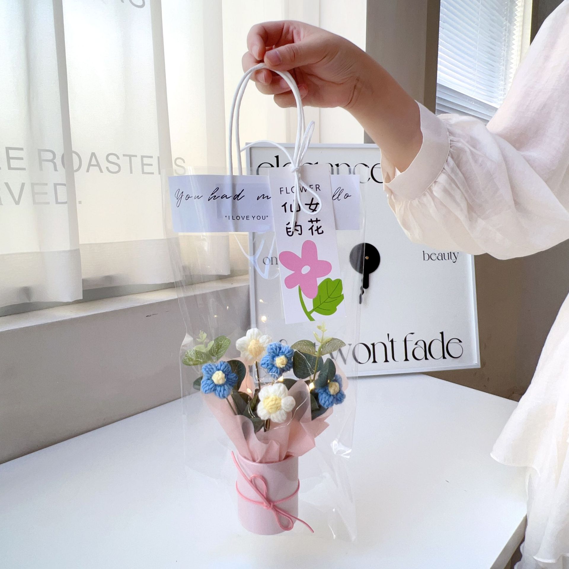 5 퍼프 플라워 라이트 블루