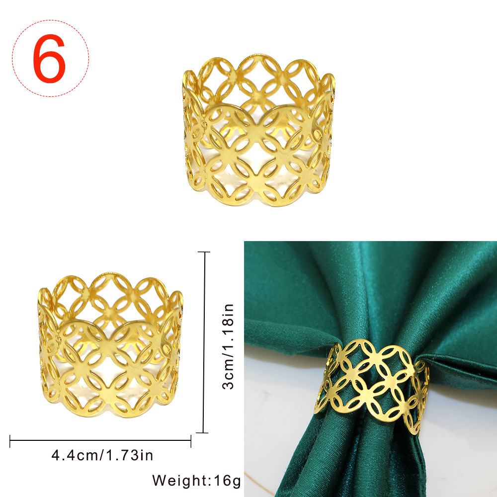 17g Weight Napkin ring Kitchen and drinking utensils 1 Piece Quantity Daily Occasion Metal Material Geometric Pattern Casual Style Casual Geometric Metal Napkin Ring 1 Piece 5