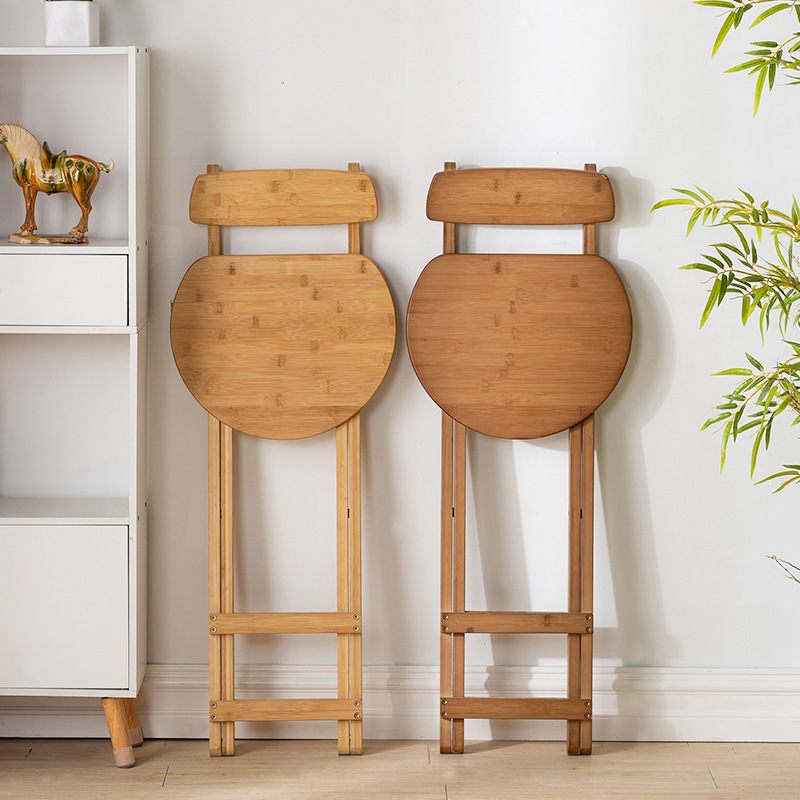 Silla plegable portátil hogar madera maciza comedor silla taburete Silla de bar moderno minimalista leche tienda de té recepción silla trasera image 4