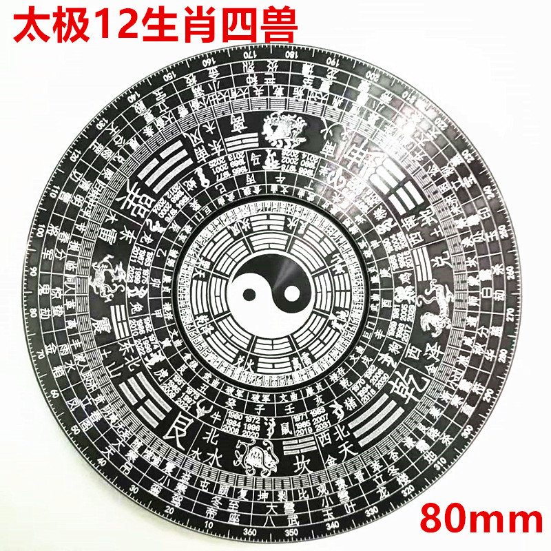 厂家直销80mm铝合金八卦罗盘指尖陀螺 太极八卦陀螺 成人减压玩具