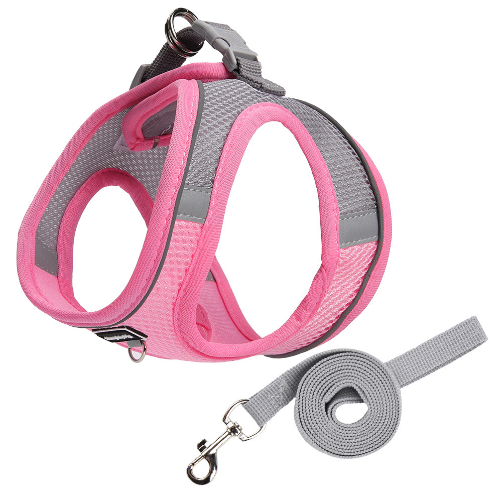 Nuevo tipo de chaleco respirado mascota cinturón de pecho anti-desprendimiento de la cuerda de tracción de perros, cuerda de tracción de mascota reflectante