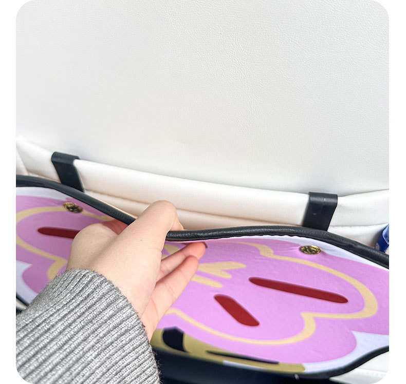 Small flower cartoon cute car chair back anti-kick pad simple and comfortable dirt-resistant storage bag anti-kick pad anti-dirty pad