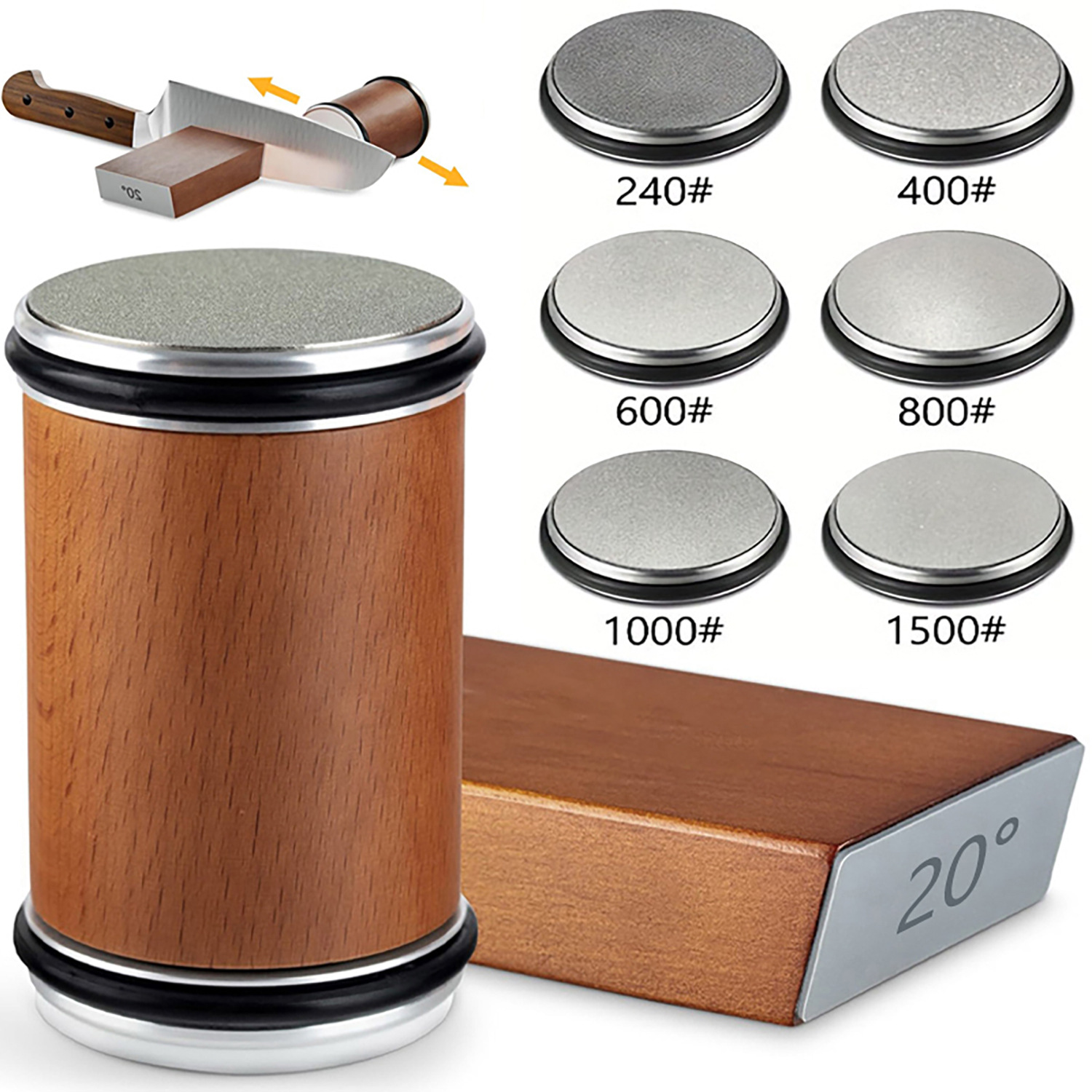 Rolling Sharpener【Classic】Aluminum Alloy Diamond Grinding Roller Sharpening Stone