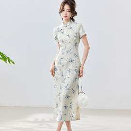 2026年夏季新款米莱女装&Q075旗袍裙图片色其他斜纹缎内二线有吊