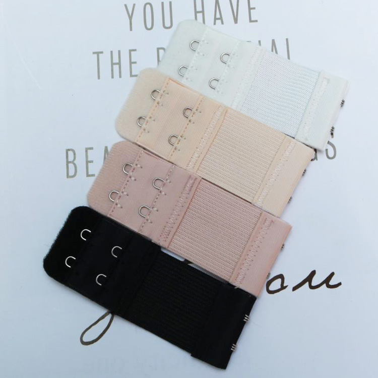 不锈钢 松紧加长扣二排二扣 文胸松紧加长锁边两排两扣3.2cm 弹力