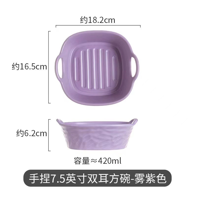 Hogar de doble oído freidora de aire para hornear tazón de cerámica tazón de sopa de alto aspecto dormitorio frutero Internet celebridad Caracol tazón de polvo