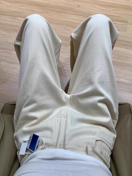 White loose straight jeans