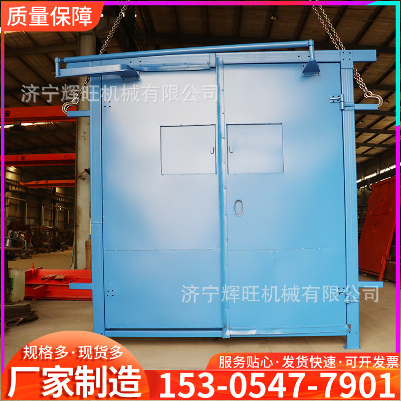 井下风压调控平衡无压风门手动开关对开双向行人风门红外感应开关