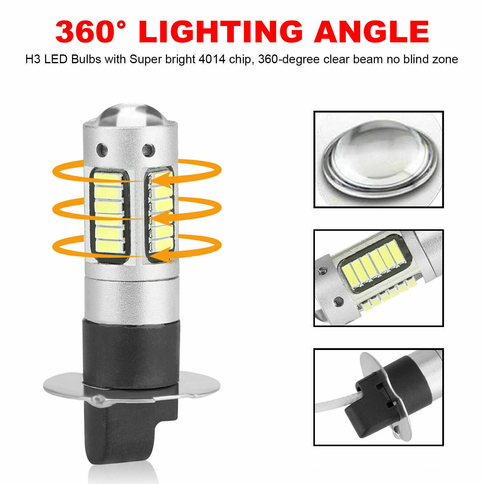 Lámpara de niebla delantera del automóvil LED H1 H3 4014 30smd lámpara de niebla de alta potencia lámpara de automóvil luz diurna image 5