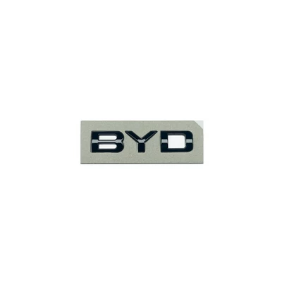 and Yuan Plus badge, Car logo - glossy-black-replacement-byd-small-logo-seal-font-seal