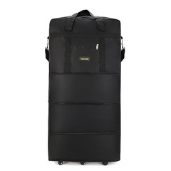 Aircraft shipping canvas travel bag, large capacity moving and traveling bag, foldable with wheels, two-in-one pull-along suitcase.