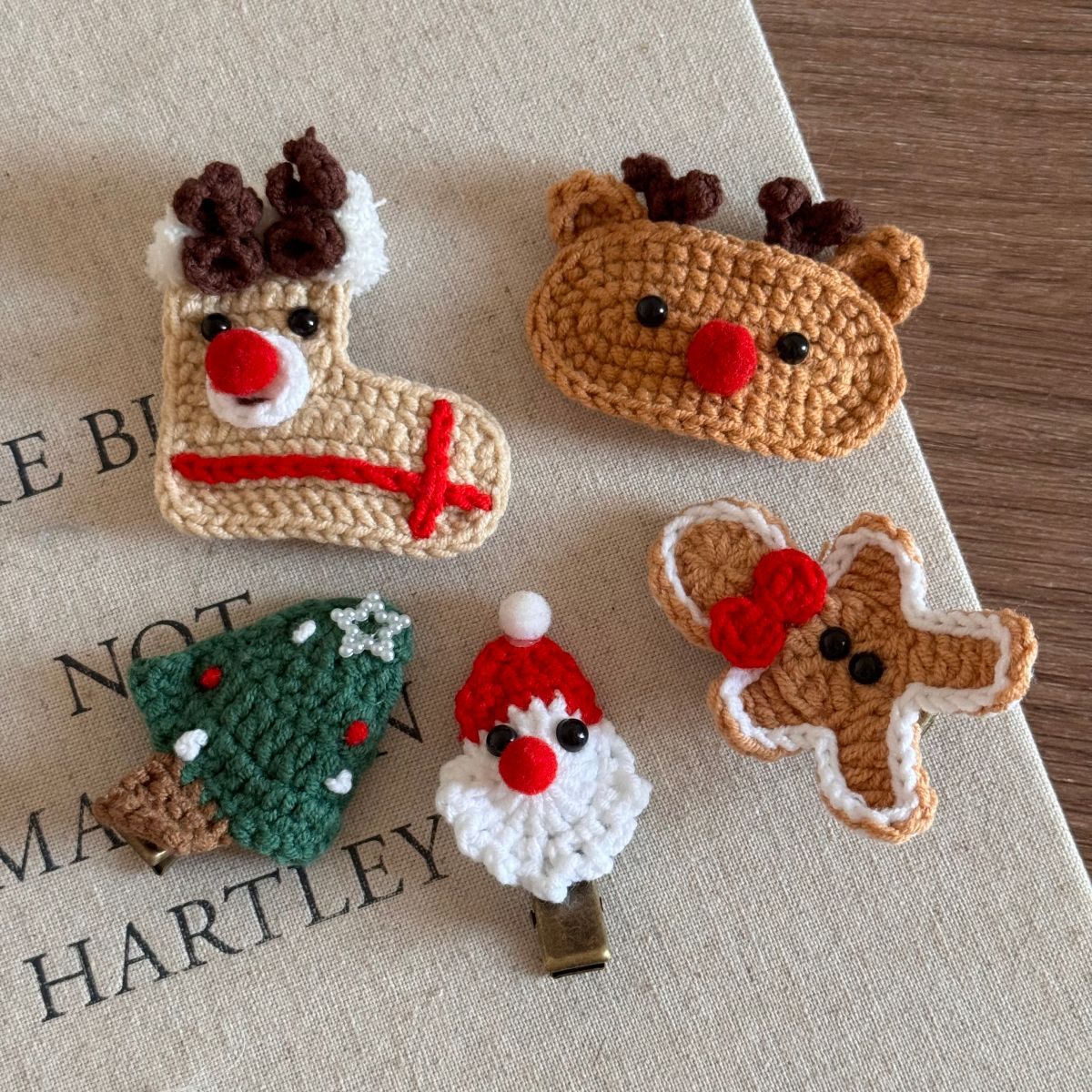 Weihnachtsgeschenk Süße Wolle Weihnachtshaarnadel Weihnachtselchsocken festliche Atmosphäre BB-Clip Ponyclip Seitenclip Haarschmuck_voghion.com