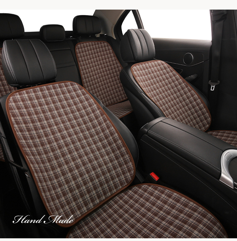 Retro Plaid Simple Breathable Four-Season Car Seat Cushion Suitable for Audi A3 A4L A5L Q3 Q5L Q2