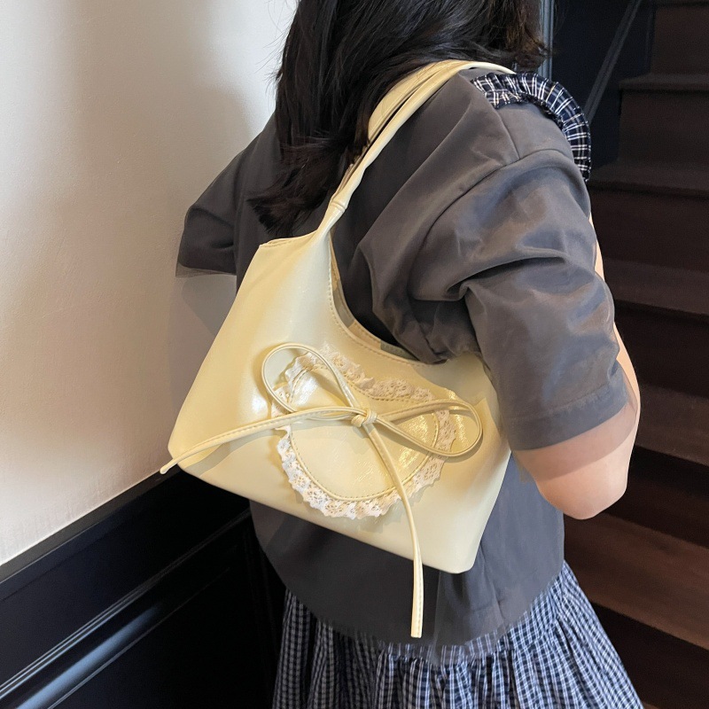 Bolso Tote de moda coreana 2025 verano nuevo estilo bolso femenino bowknot love bolso de encaje bolso de hombro
