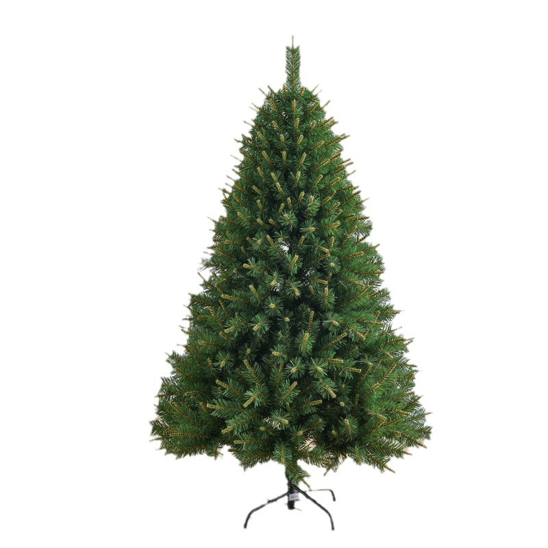 Hong Kong Heng verde PVC / PE mezcla árbol de Navidad cifrado amarillo núcleo de fruta roja pinos árbol de simulación decoración de Navidad