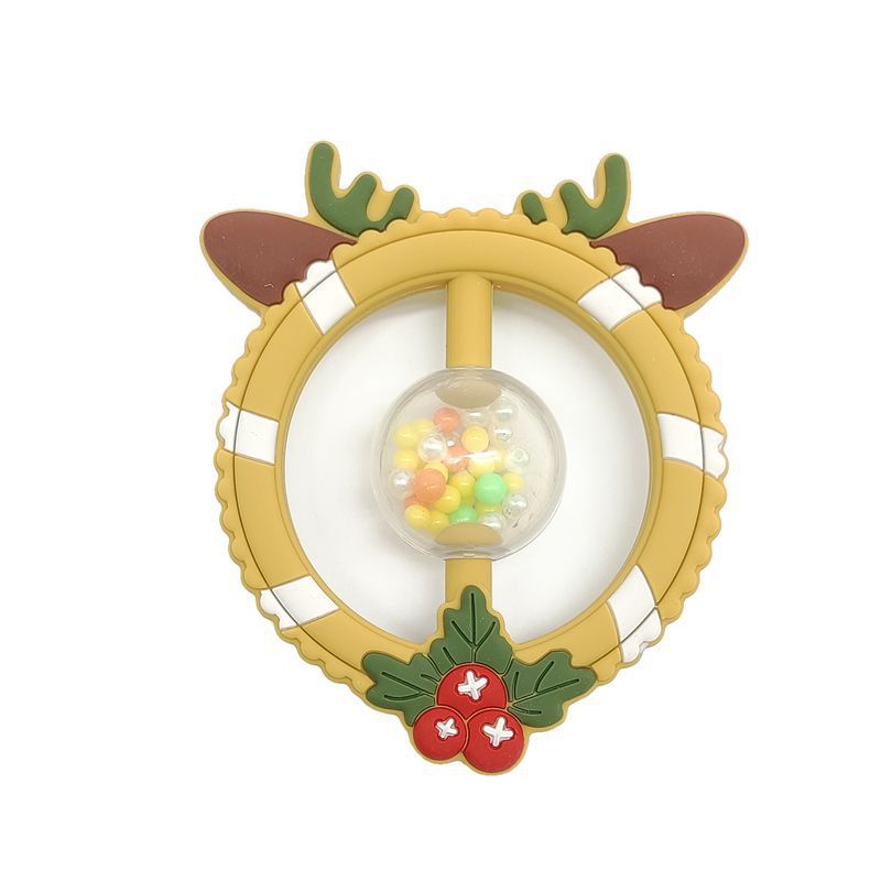 Anillo de goma de diente para bebés pequeños, campana tranquilizadora, juguetes para bebés de 0 - 1 años de edad, agarre y mordida palillos molares para la educación temprana.
