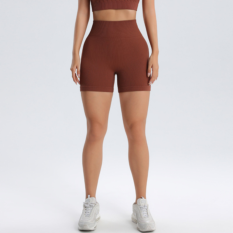 Europa y Estados Unidos deportes transfronterizos fitness yoga pantalones cortos transpirables transpiración de sudor melocotón elevación de cadera alta elástica secado rápido cintura alta apretada mujer