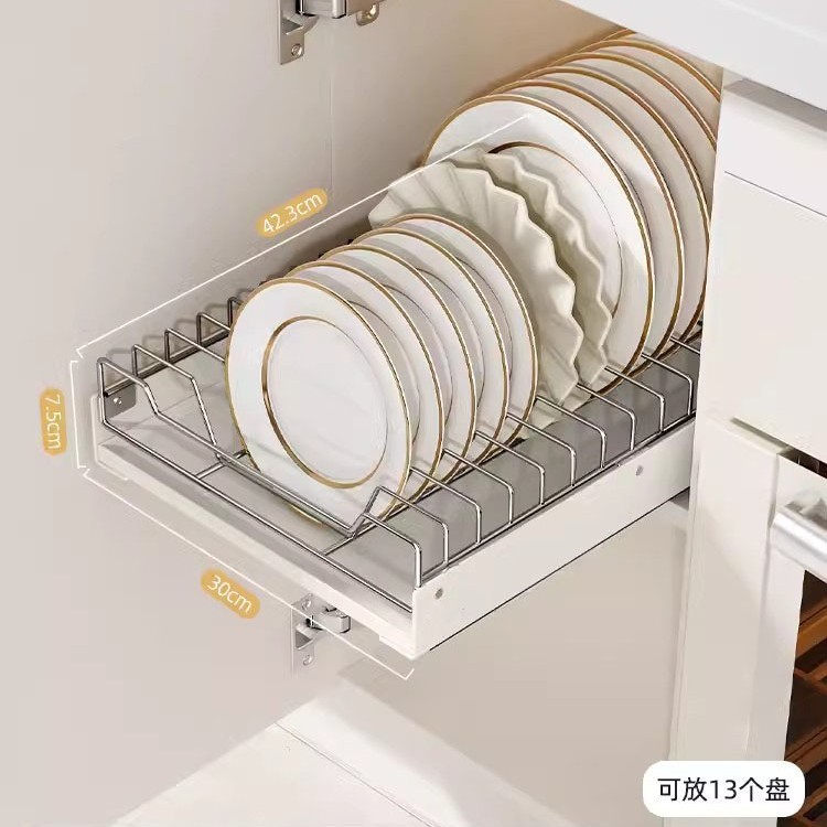 穴あけ不要のキッチンキャビネットプルアウトバスケット、引き出し式食器収納ラック、シンク下収納ラック、調味料ボトル収納ボックス|undefined
