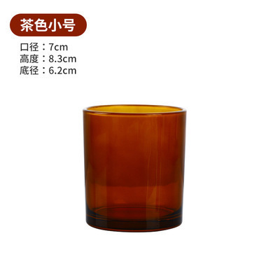 Contenedor de vidrio taza vacía con tapa vela taza decoración color esmerilado coche aromaterapia taza vela titular Amazon al por mayor