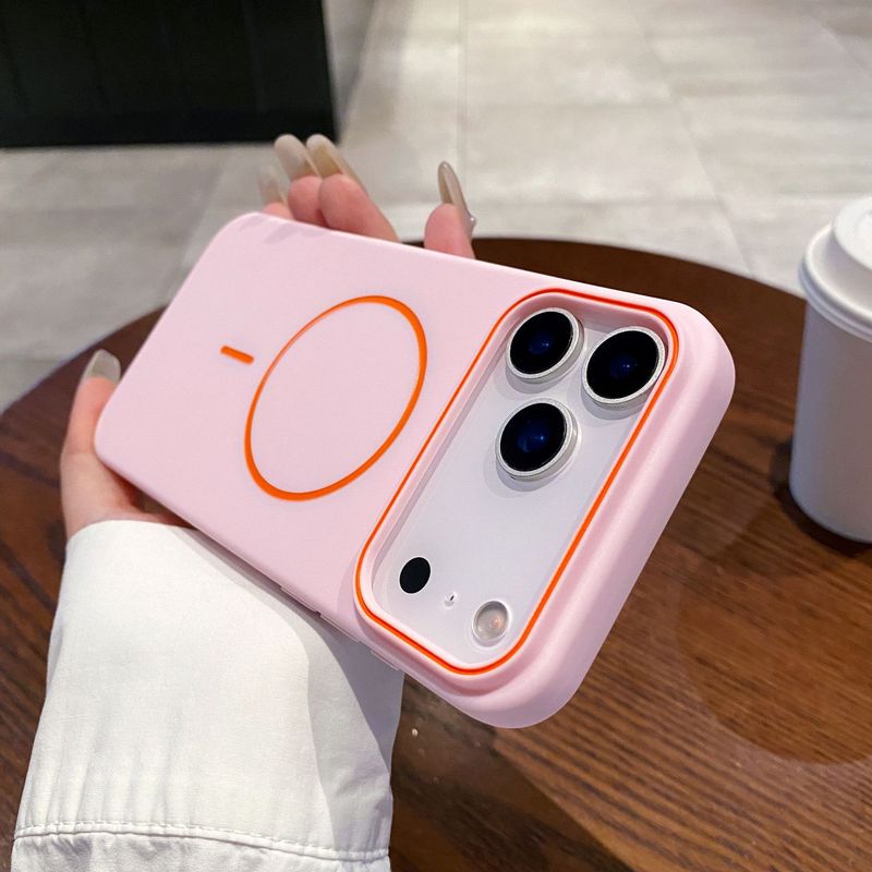 适用iPhone17pro手机壳磨砂细圈磁吸苹果16pro硅胶软壳防摔保护套|undefined