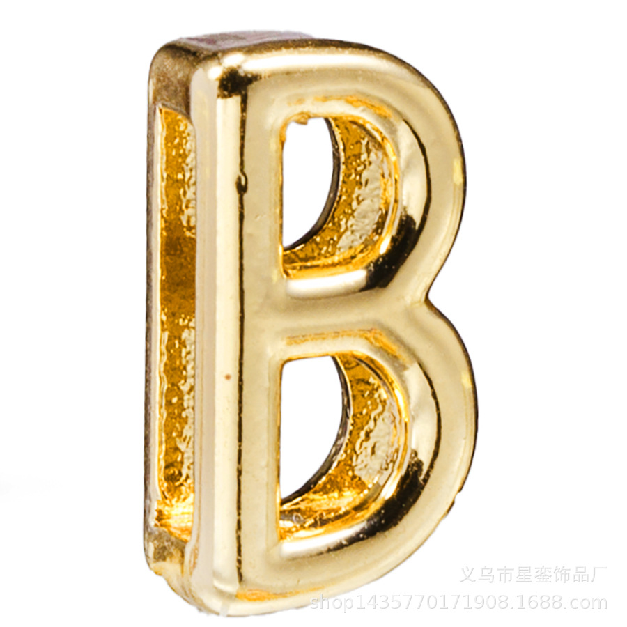 2*10mm長方形の穴の金色のアルファベットのビーズのネットの身の回りの腕時計のブレスレットのdiyの名前のばらの部品