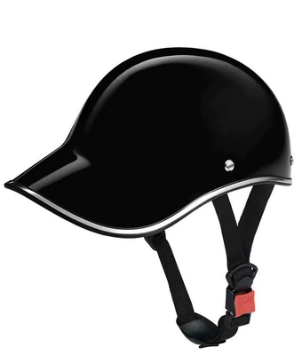 Motosiklet kaskı (dəbilqə) Helmet Protective Cap Summer Riding - abs-reinforced-bright-black