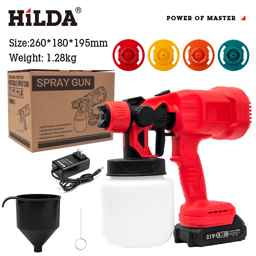 Hilda transfronteriza nueva PISTOLA DE PULVERIZACIÓN eléctrica de litio recargable de alta presión de pulverización portátil de látex hogar PISTOLA DE PULVERIZACIÓN