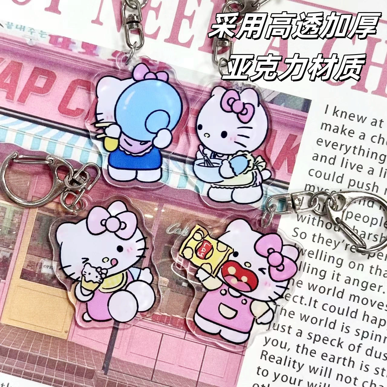 Китти Hello Kitty, мультяшный акриловый брелок, подвеска, милая деталь, подарок на день рождения