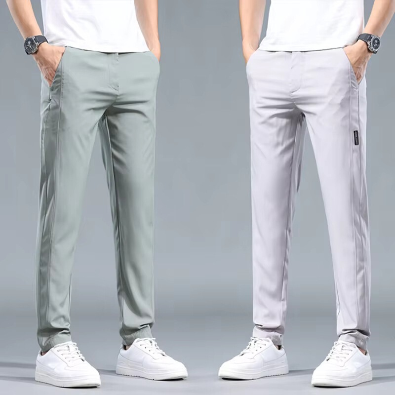 2026 Summer New Ultra-thin Men's Casual Pants Slim Fit Breathable Quick-dry Elastic Waist Outdoor Jogging Pants Men's Green Gray 2026 Summer New Ultra-thin Men's Casual Pants Slim Fit Breathable Quick-dry Elastic Waist Outdoor Jogging Pants Men's Green Gray