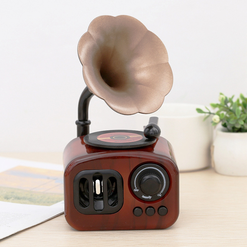 新款创意复古留声机音乐盒桌面装饰品摆件道具八音盒工艺品小摆设