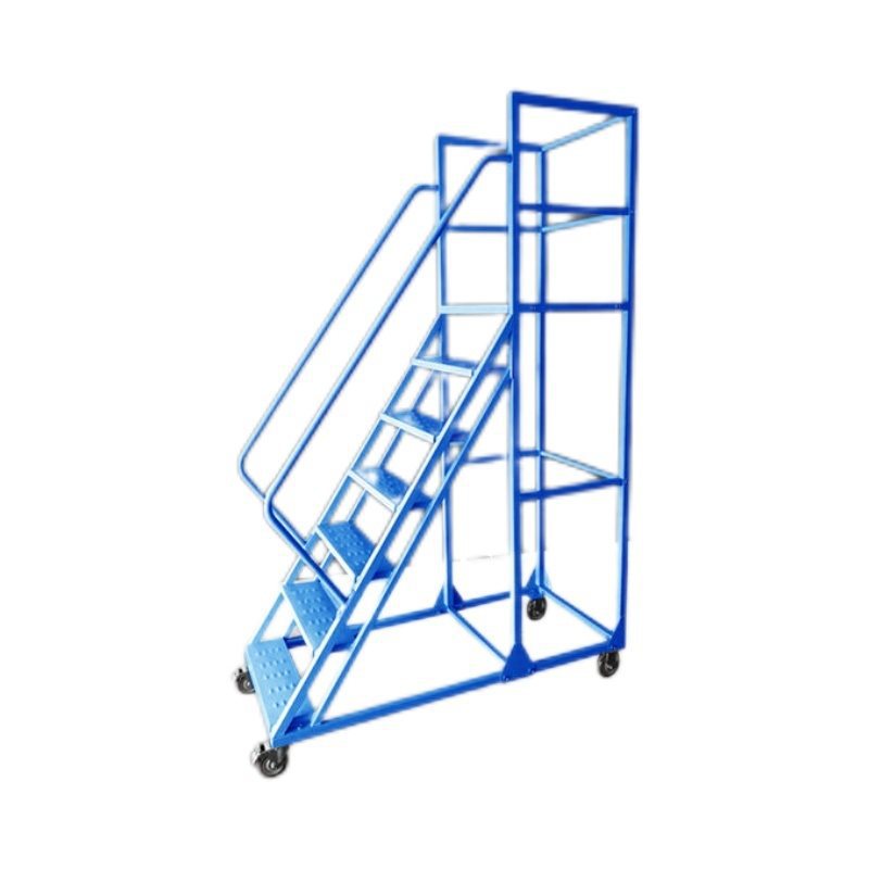 梯子形货架货梯仓库登高车移动平台库房带轮取货凳可移动梯子书店